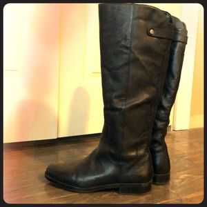 Franco Sarto black leather riding boots